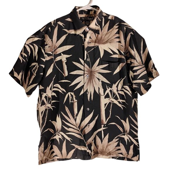 Tori Richard hawaiian shirt mens M Medium black floral all over 100% silk - Picture 1 of 7